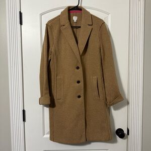 J. Crew Boiled Wool Blend Top Coat Women’s Size 14 AP683 Heather Acorn